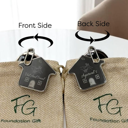 Personalised Couple House Keychain Set - Meaningful Custom Gift