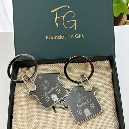 Personalised Couple House Keychain Set - Meaningful Custom Gift