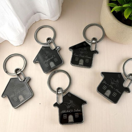 Personalised Couple House Keychain Set - Meaningful Custom Gift