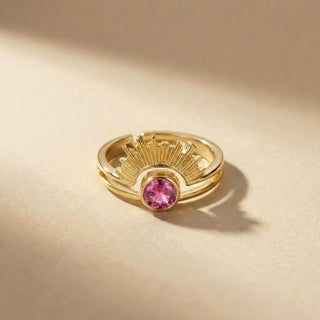 Radiant Halo Birthstone Ring