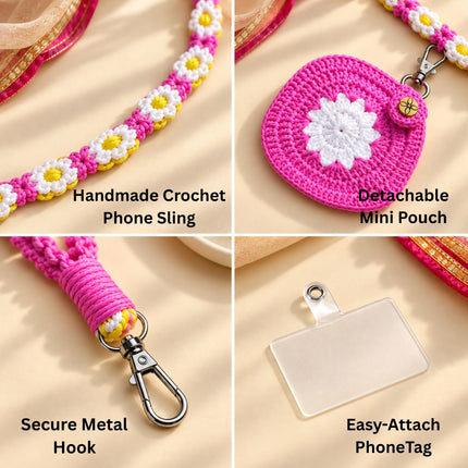 Crochet Phone Sling with Pouch