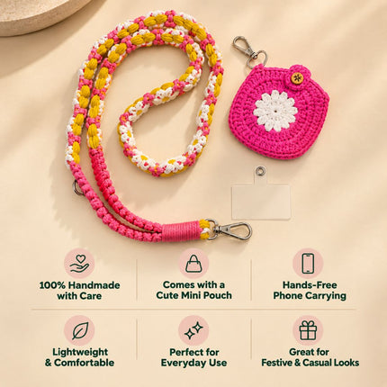 Crochet Phone Sling with Pouch