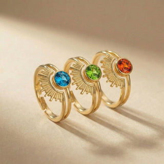 Radiant Halo Birthstone Ring