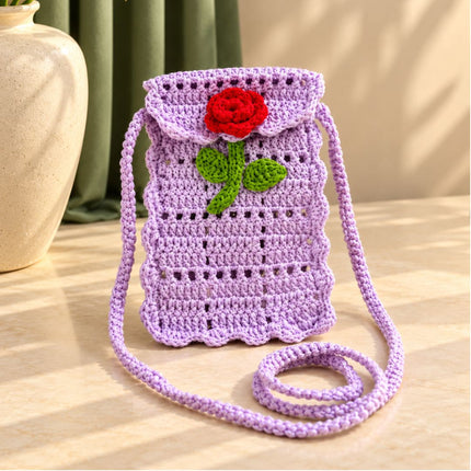 Handmade Crochet Flower Sling Bag