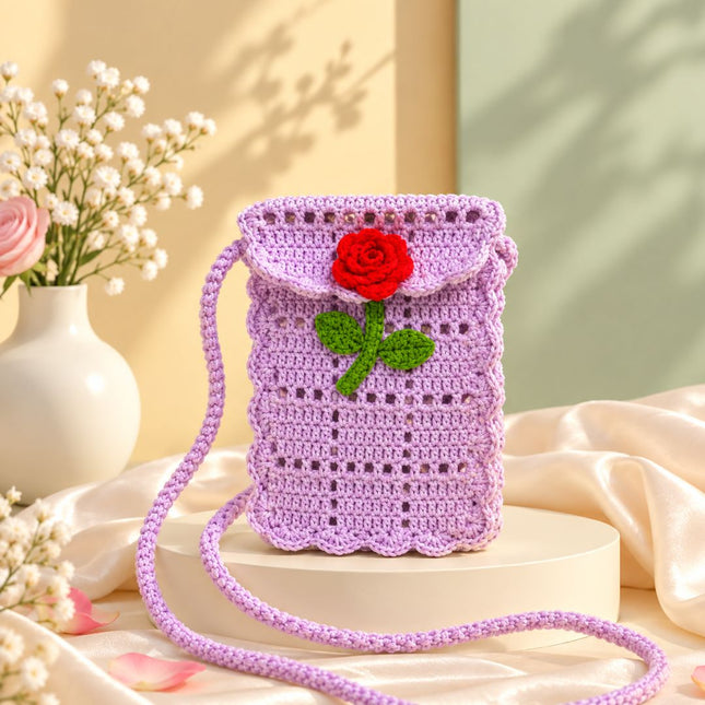 Handmade Crochet Flower Sling Bag