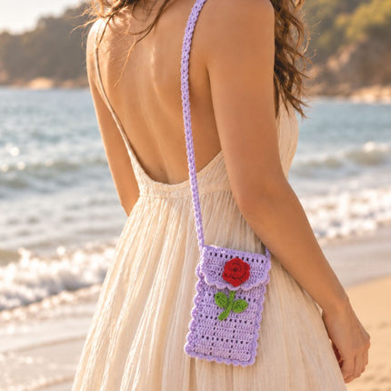 Handmade Crochet Flower Sling Bag