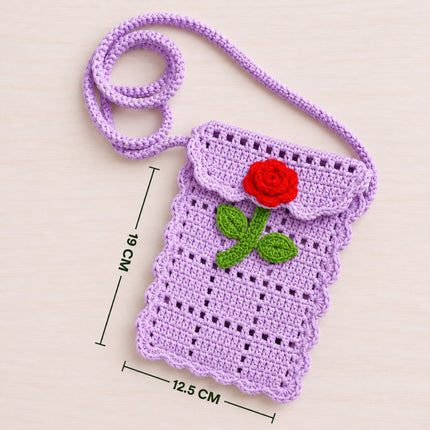 Handmade Crochet Flower Sling Bag