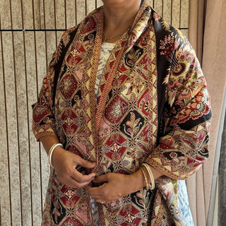 Royal Viscose Jamavar Shawl in Classic Design Pattern