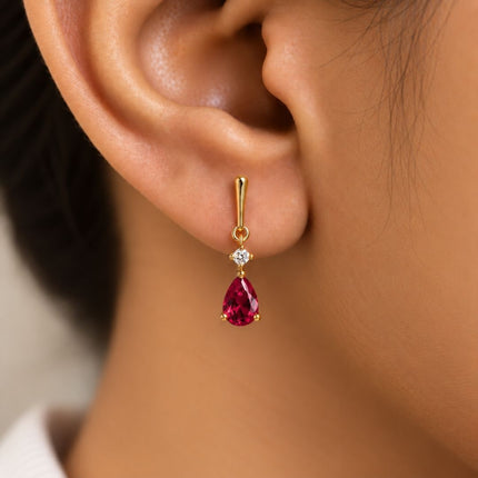 Facet Cut Birthstone Earrings