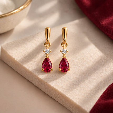 Facet Cut Birthstone Earrings