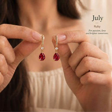 Facet Cut Birthstone Earrings
