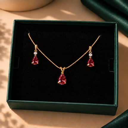 Facet Cut Birthstone Jewellery Set