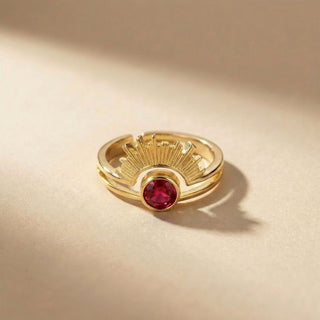 Radiant Halo Birthstone Ring