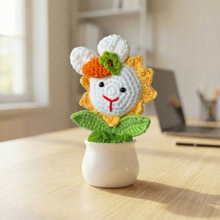 Handmade Desk Bloom Crochet Pots