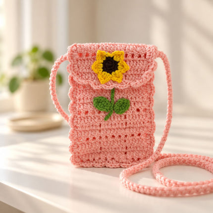 Handmade Crochet Flower Sling Bag