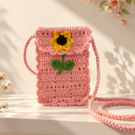 Handmade Crochet Flower Sling Bag