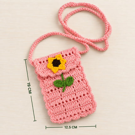 Handmade Crochet Flower Sling Bag