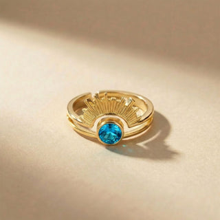 Radiant Halo Birthstone Ring