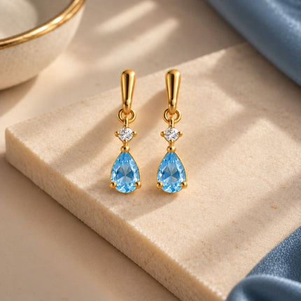 Facet Cut Birthstone Earrings