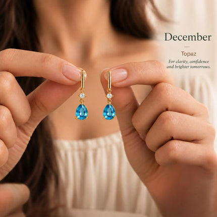 Facet Cut Birthstone Earrings