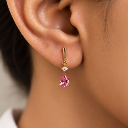 Facet Cut Birthstone Earrings