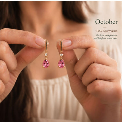 Facet Cut Birthstone Earrings