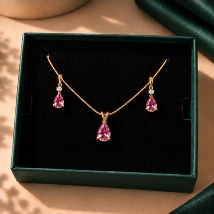 Facet Cut Birthstone Jewellery Set
