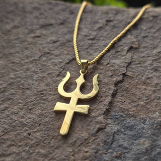 Divine Gold Plated Trishul Pendant