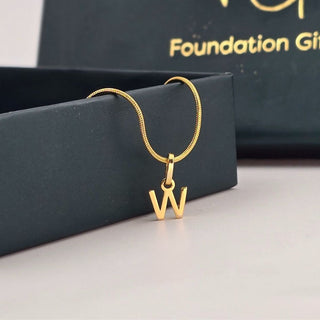 Initial Letter Charm Pendant Necklace