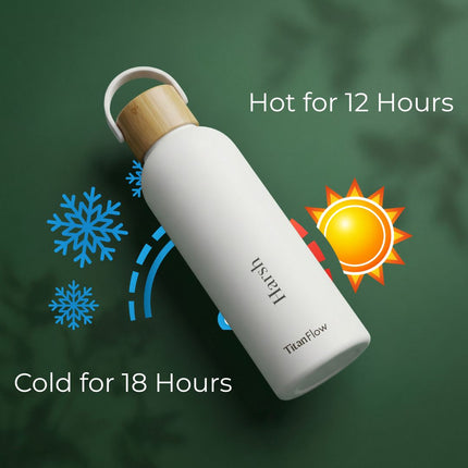 TitanFlow Personalised Bamboo Sip Bottle: Custom Engraved Hydration Gift
