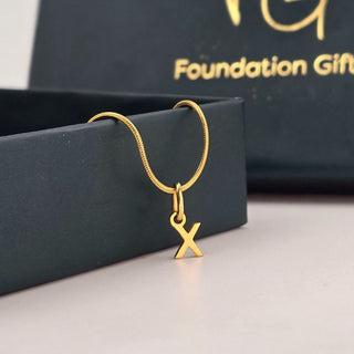 Initial Letter Charm Pendant Necklace