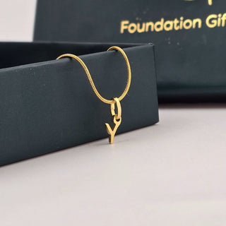 Initial Letter Charm Pendant Necklace