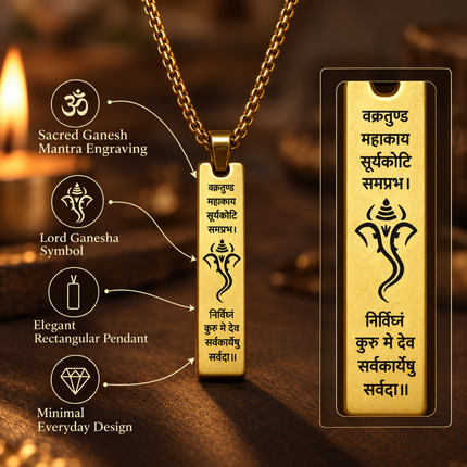 Ganpati Bappa Shlok Necklace - Special Spiritual Gift