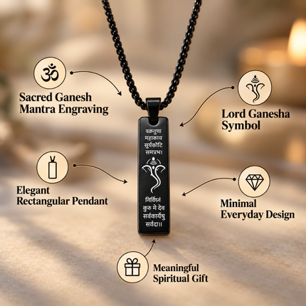 Ganpati Bappa Shlok Necklace - Special Spiritual Gift