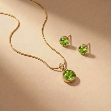 Birthstone Jewellery Set – Necklace & Earrings - Foundation Gift