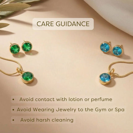 Birthstone Jewellery Set – Necklace & Earrings - Foundation Gift