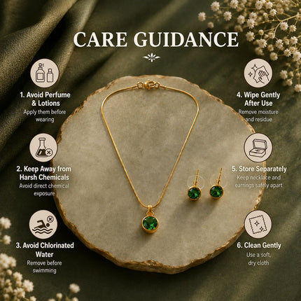 Birthstone Jewellery Set – Necklace & Earrings - Foundation Gift