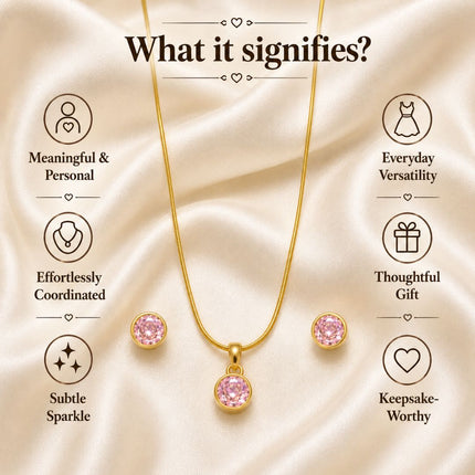 Birthstone Jewellery Set – Necklace & Earrings - Foundation Gift
