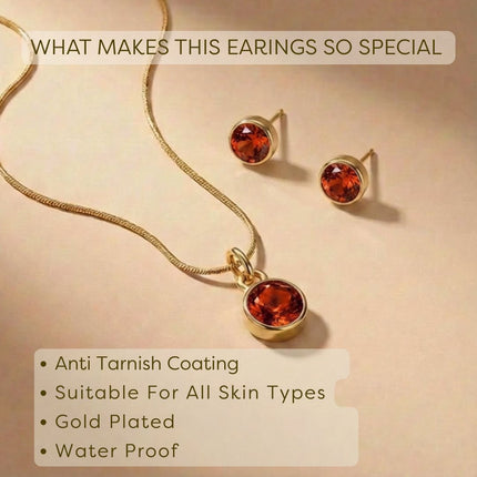 Birthstone Jewellery Set – Necklace & Earrings - Foundation Gift