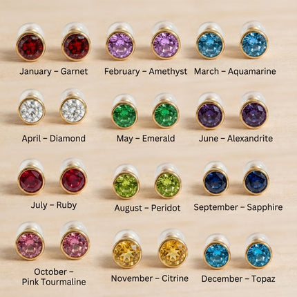Birthstone Jewellery Set – Necklace & Earrings - Foundation Gift