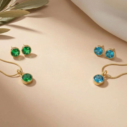 Birthstone Jewellery Set – Necklace & Earrings - Foundation Gift
