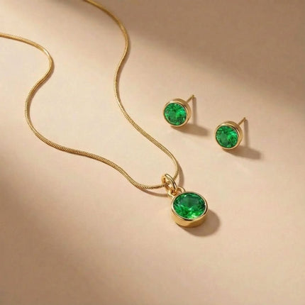 Birthstone Jewellery Set – Necklace & Earrings - Foundation Gift