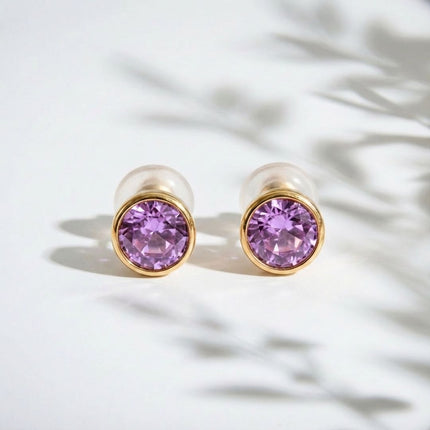 Birthstone Stud Earrings- Best Birthday Gift For Her - Foundation Gift