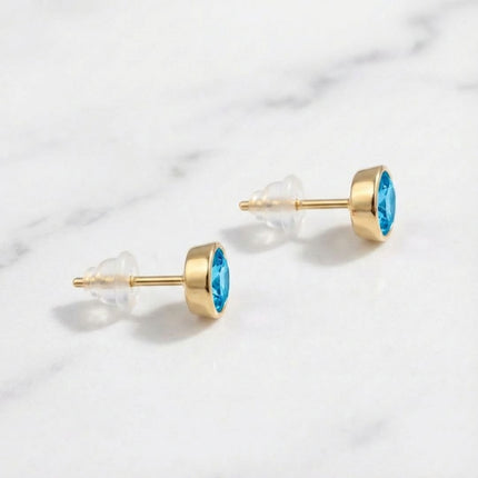 Birthstone Stud Earrings- Best Birthday Gift For Her - Foundation Gift