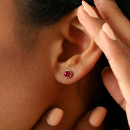 Birthstone Stud Earrings- Best Birthday Gift For Her - Foundation Gift