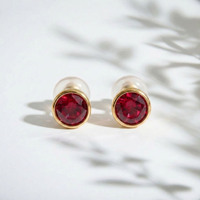 Birthstone Stud Earrings- Best Birthday Gift For Her - Foundation Gift