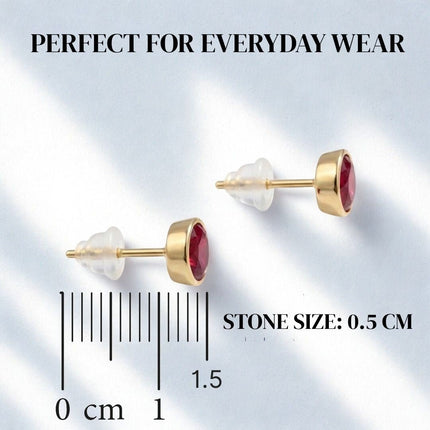 Birthstone Stud Earrings- Best Birthday Gift For Her - Foundation Gift
