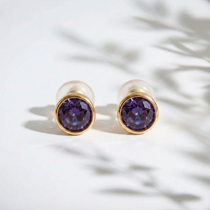 Birthstone Stud Earrings- Best Birthday Gift For Her - Foundation Gift