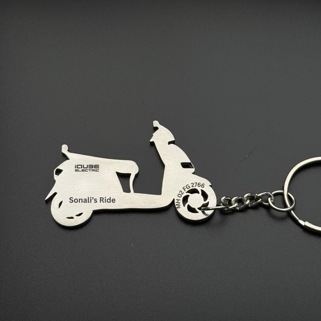 Custom Personalised Bike Keychain with Name & Number - Foundation Gift