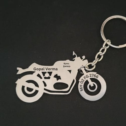 Custom Personalised Bike Keychain with Name & Number - Foundation Gift